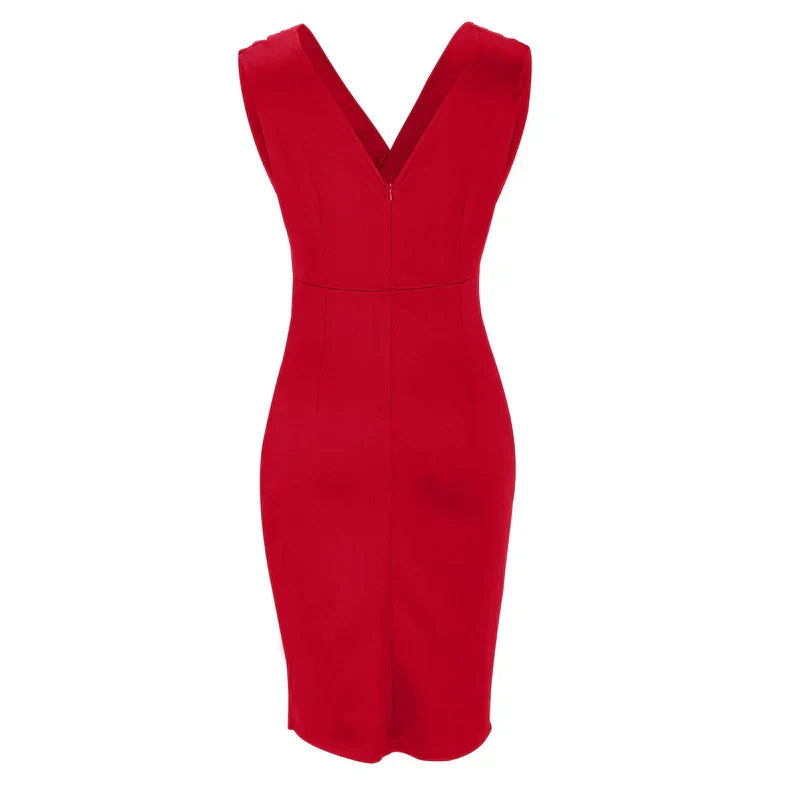Fresia™ | Graceful V-Neck Slit Dress