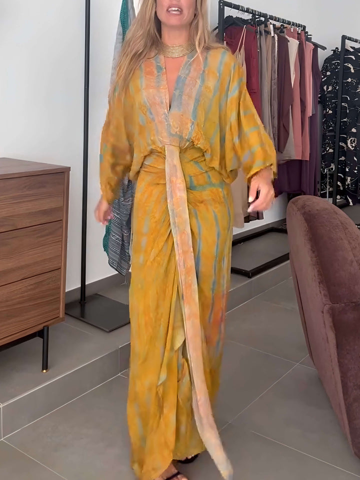 Kimono-Style Printed Dress