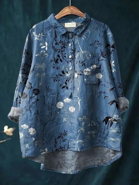 Donna™ - Tummy covering floral shirt