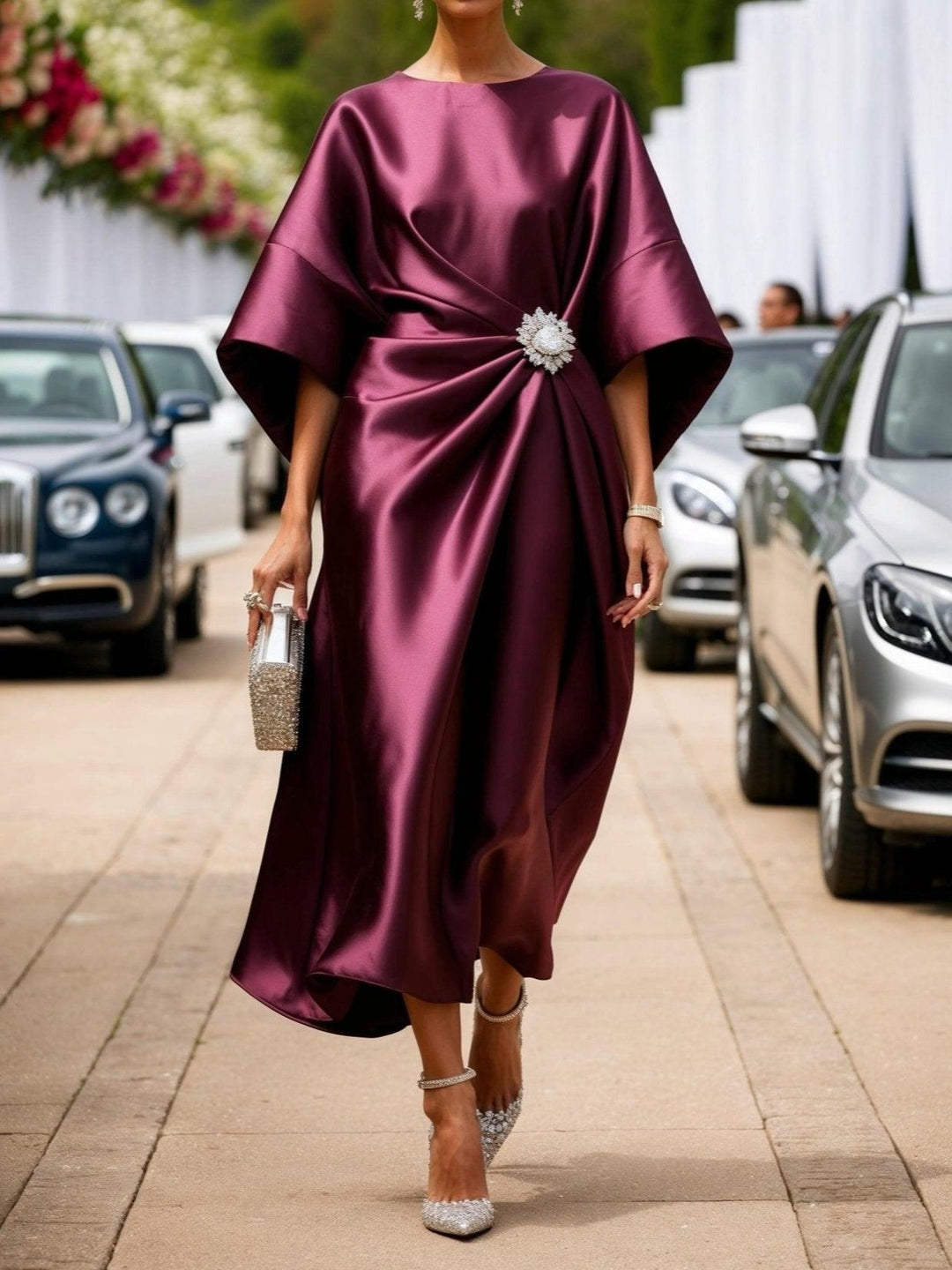 Luxe™ | Shimmer Satin Long Dress