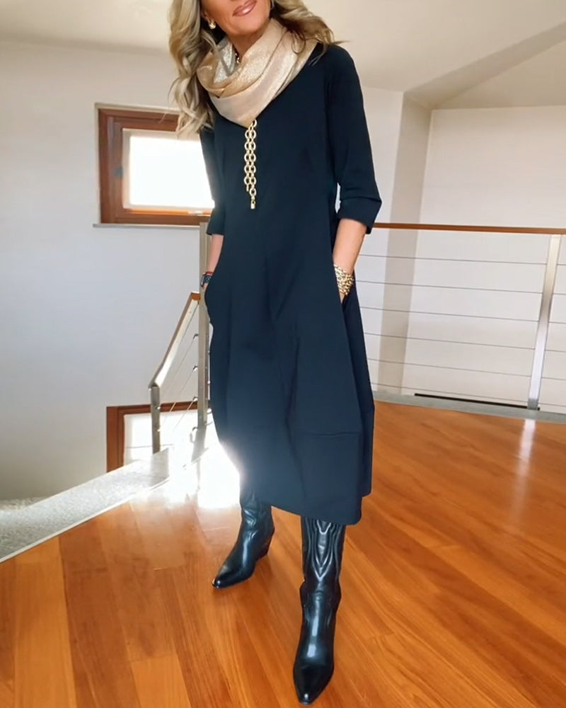 Aurenne™ | Graceful Midi Dress