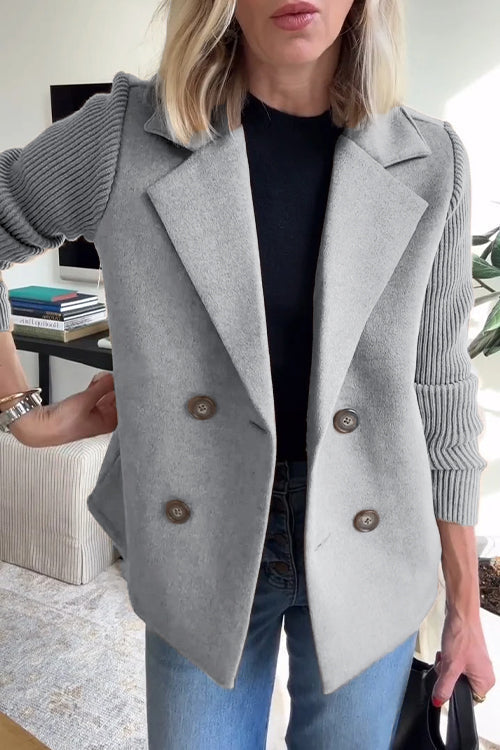 SORELLE - Elegant Knit-Sleeve Blazer
