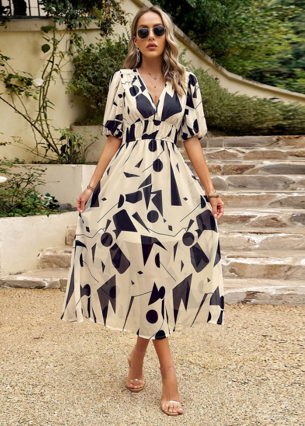 Estella | Flattering Floral Midi Dress