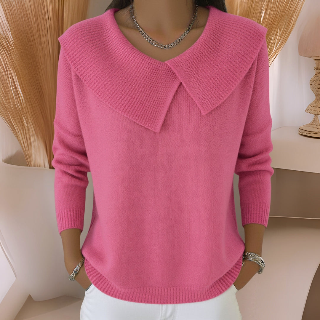 Jennifer | Knit Sweater with Soft Collar