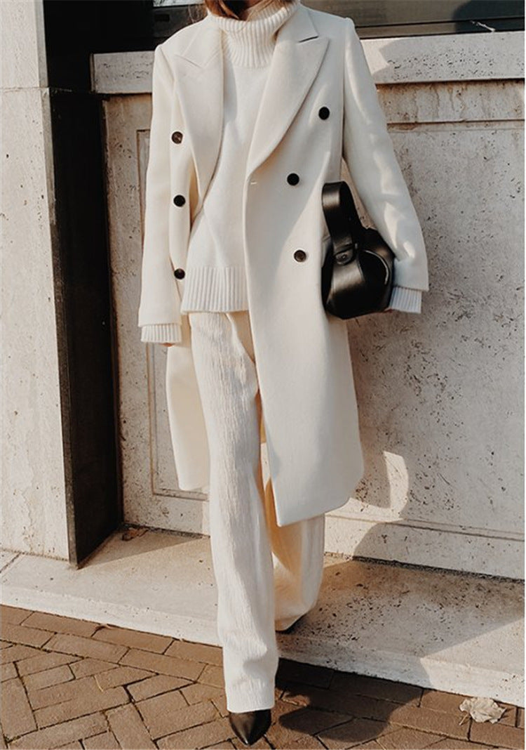 Hain | Women's Double-Breasted Long Trench Coat | Winter