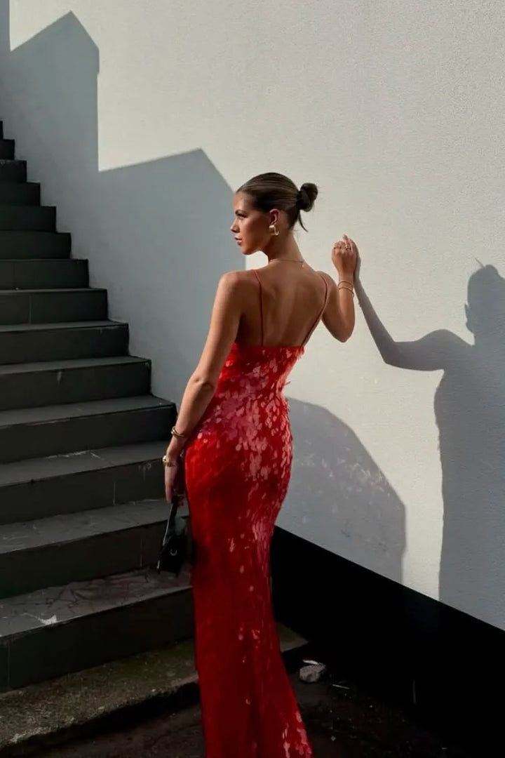 Kalea - Glitter Sequins Backless Strap Dress