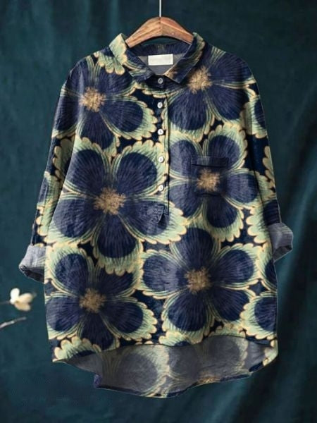 Donna™ - Tummy covering floral shirt