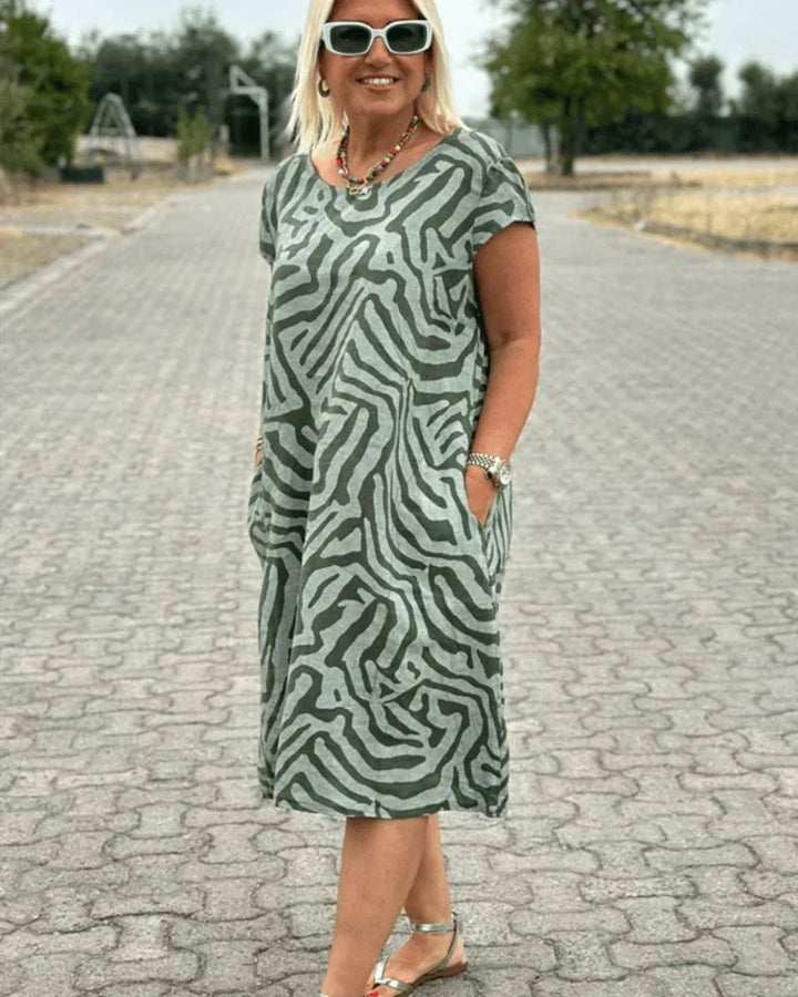 Nelia | Summer Dress with Round Neck and Beautiful Print
