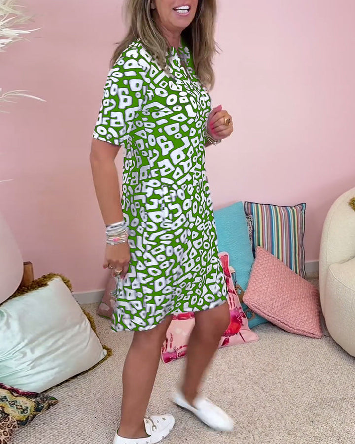 KAREN®️ | PRINT DRESS, V-NECK WITH POCKETS
