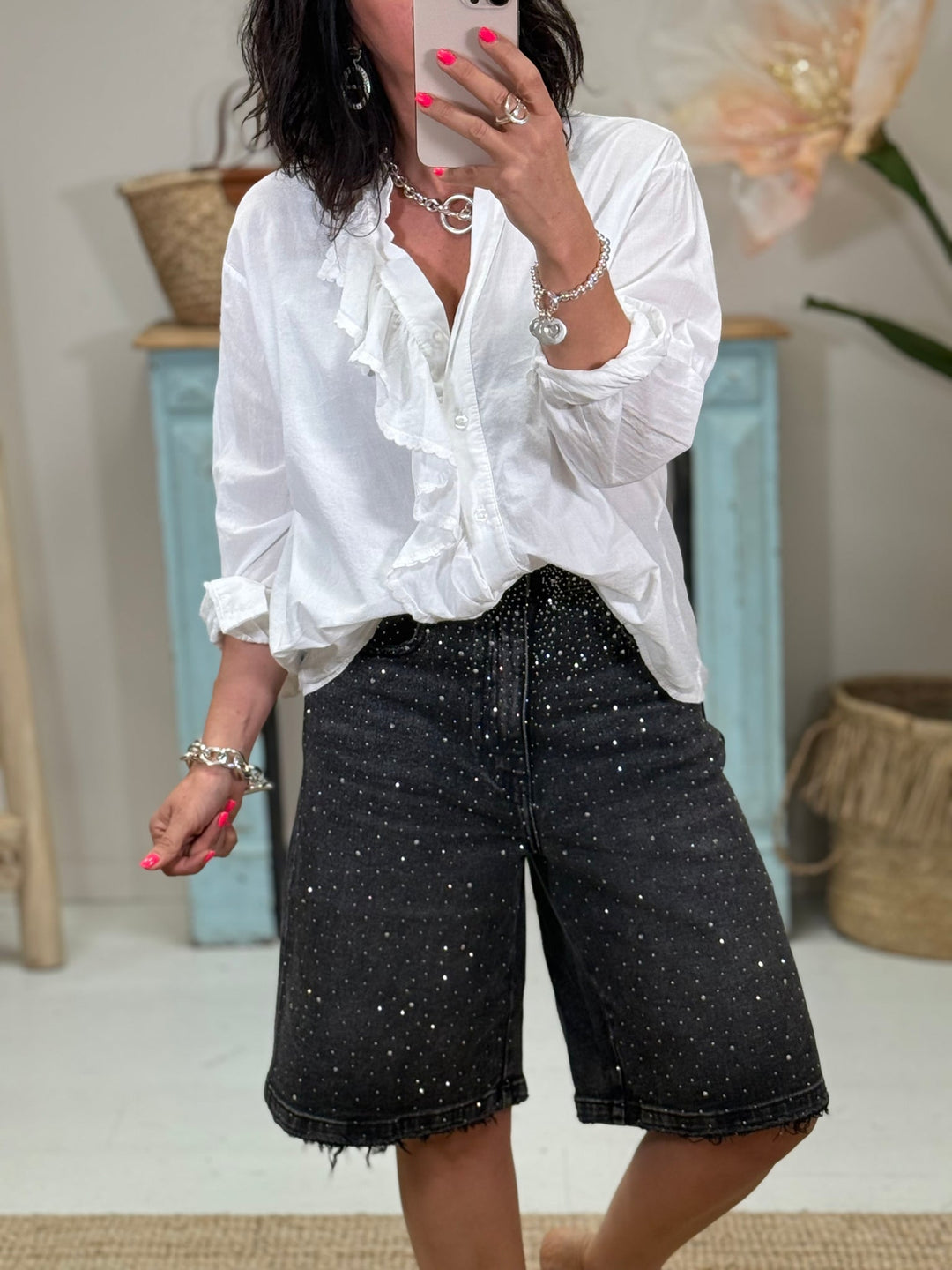 Averis™ | Sparkling Denim Bermuda Shorts