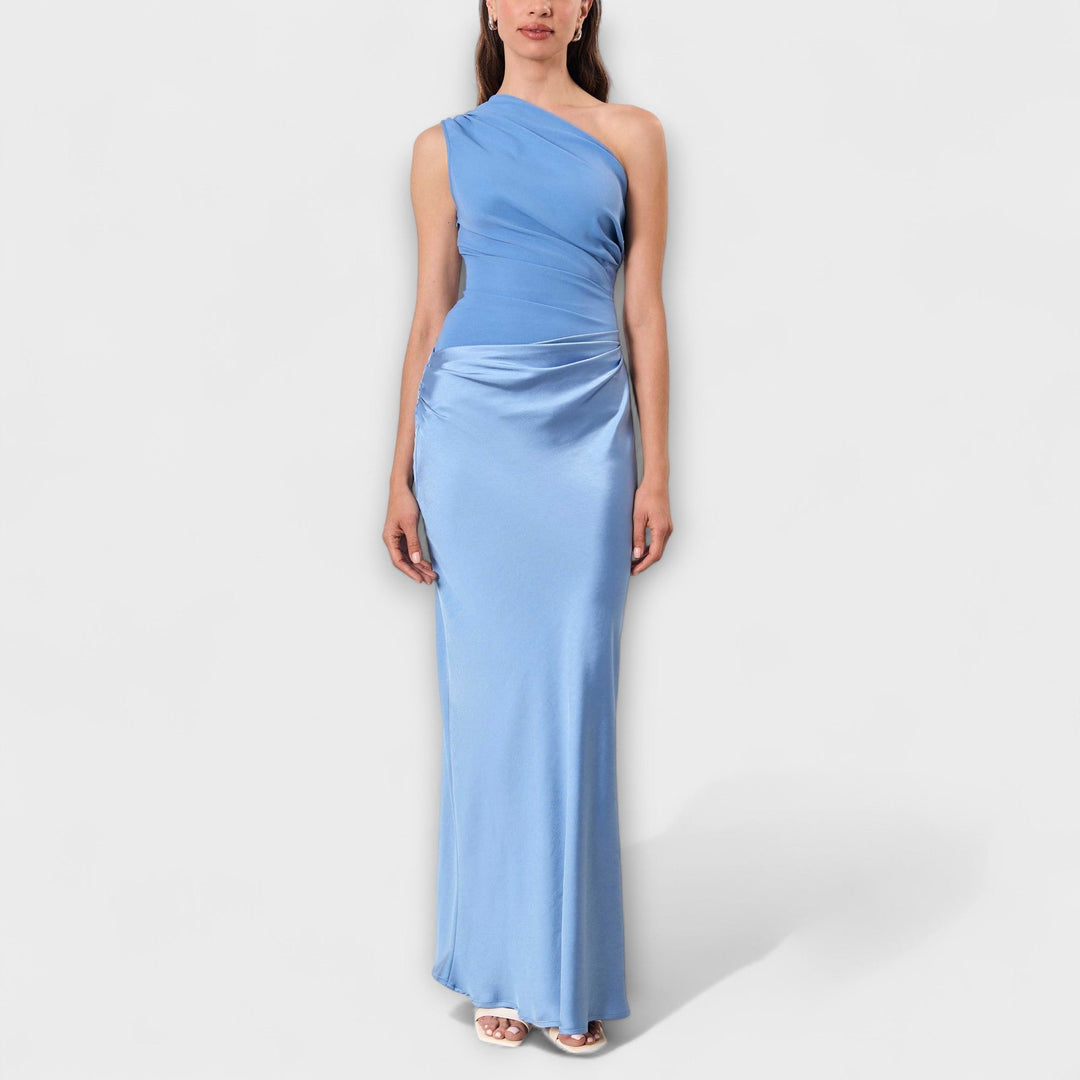 Aveline™ | One-Shoulder Pleated Maxi Dress