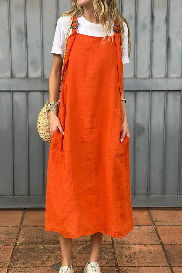 Corvianne™ | Relaxed Linen Midi Dress