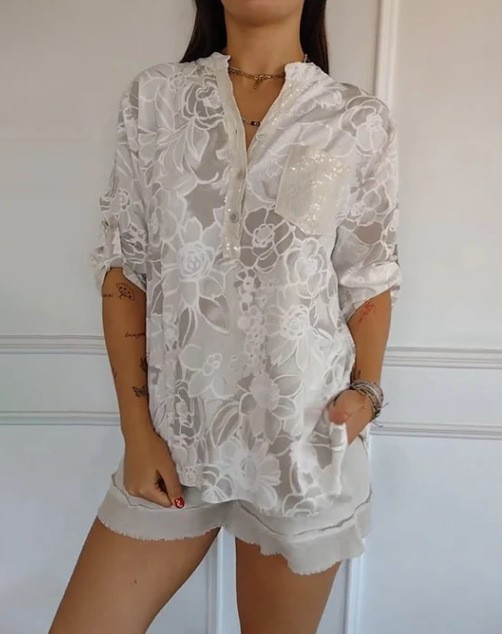 Clara – Printed Button-Up Shirt