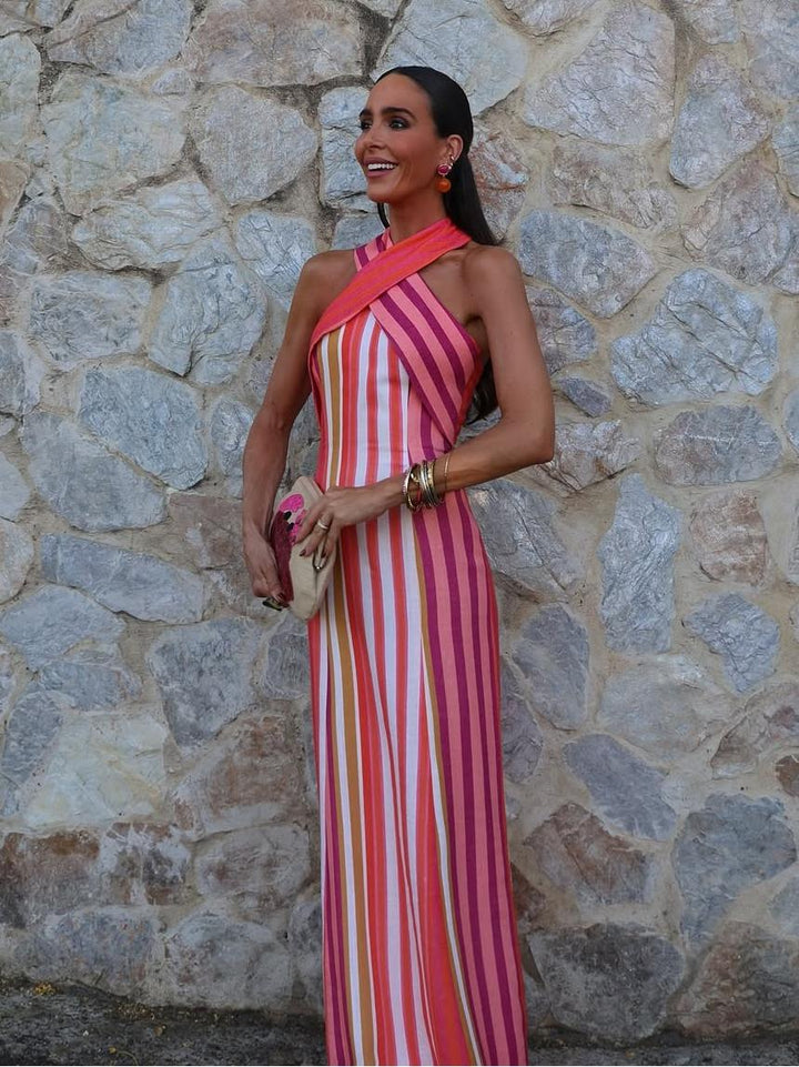Sorelia™ | Elegant Cross-Halter Dress
