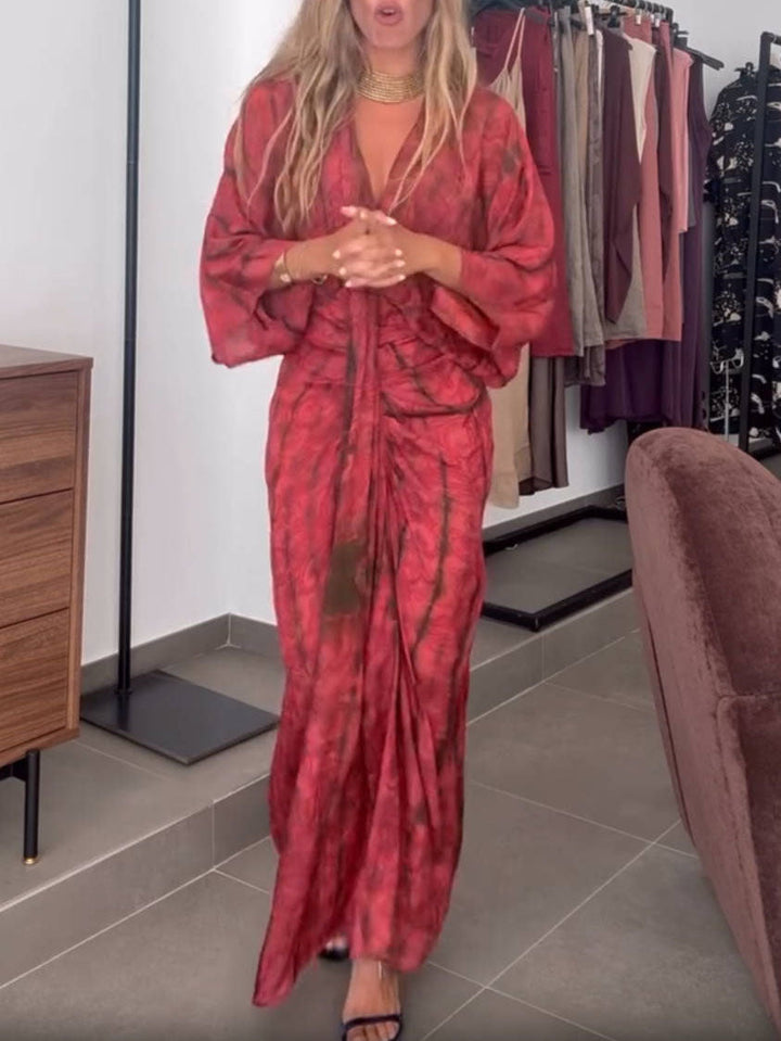 Kimono-Style Printed Dress