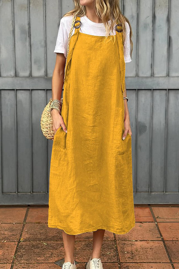 Corvianne™ | Relaxed Linen Midi Dress