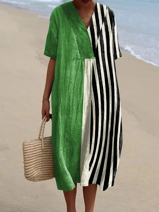 Nesta - Minimalist Abstract Art Print Dress