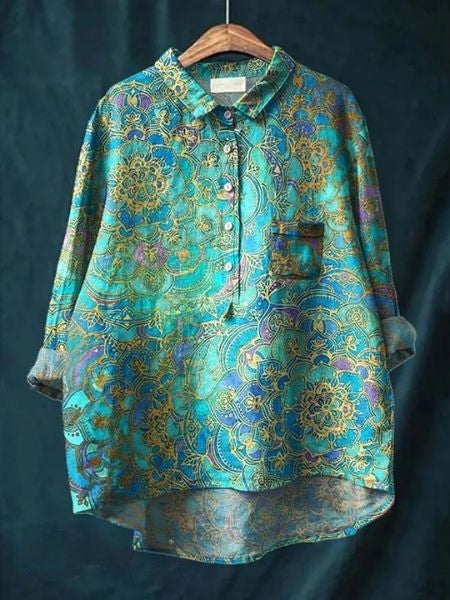 Donna™ - Tummy covering floral shirt