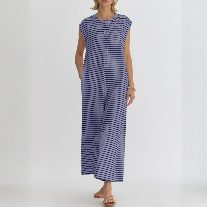 MARLENE™ | Striped Wide-Leg Jumpsuit
