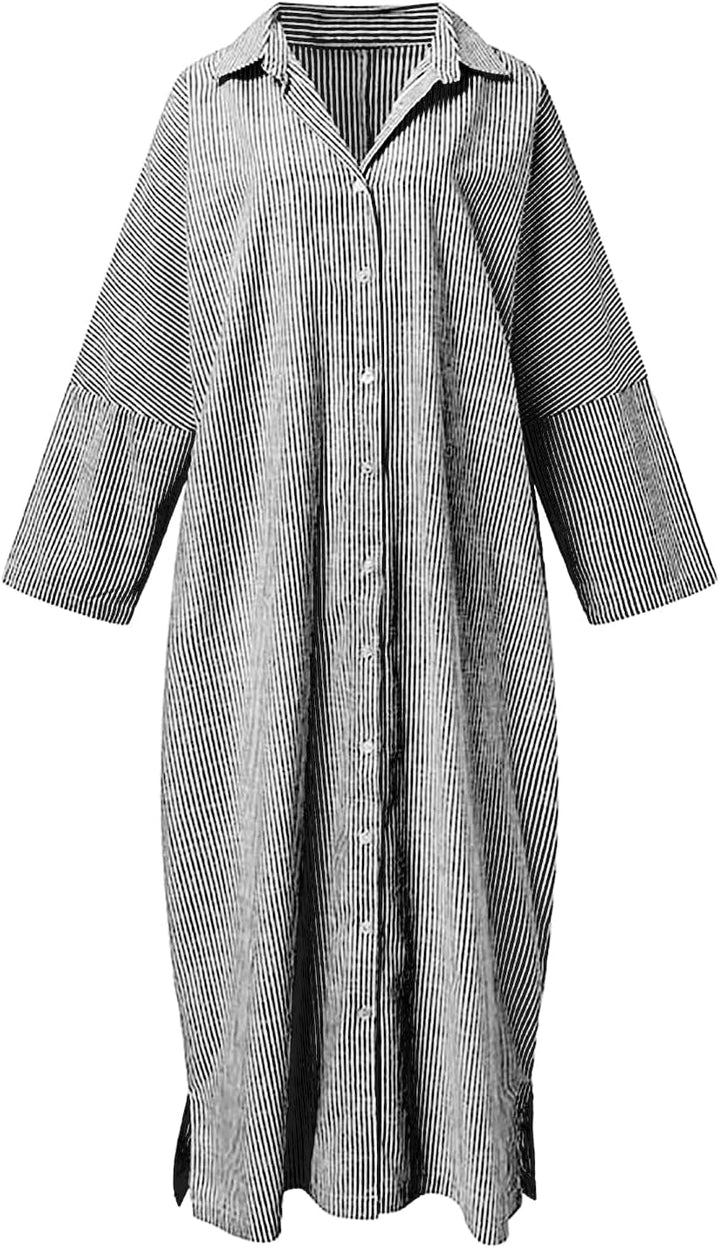 Stripe™ | Long Sleeve Shirt Dress