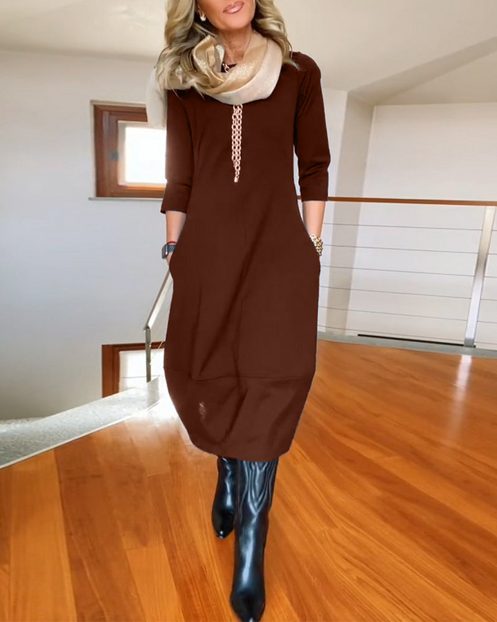Aurenne™ | Graceful Midi Dress