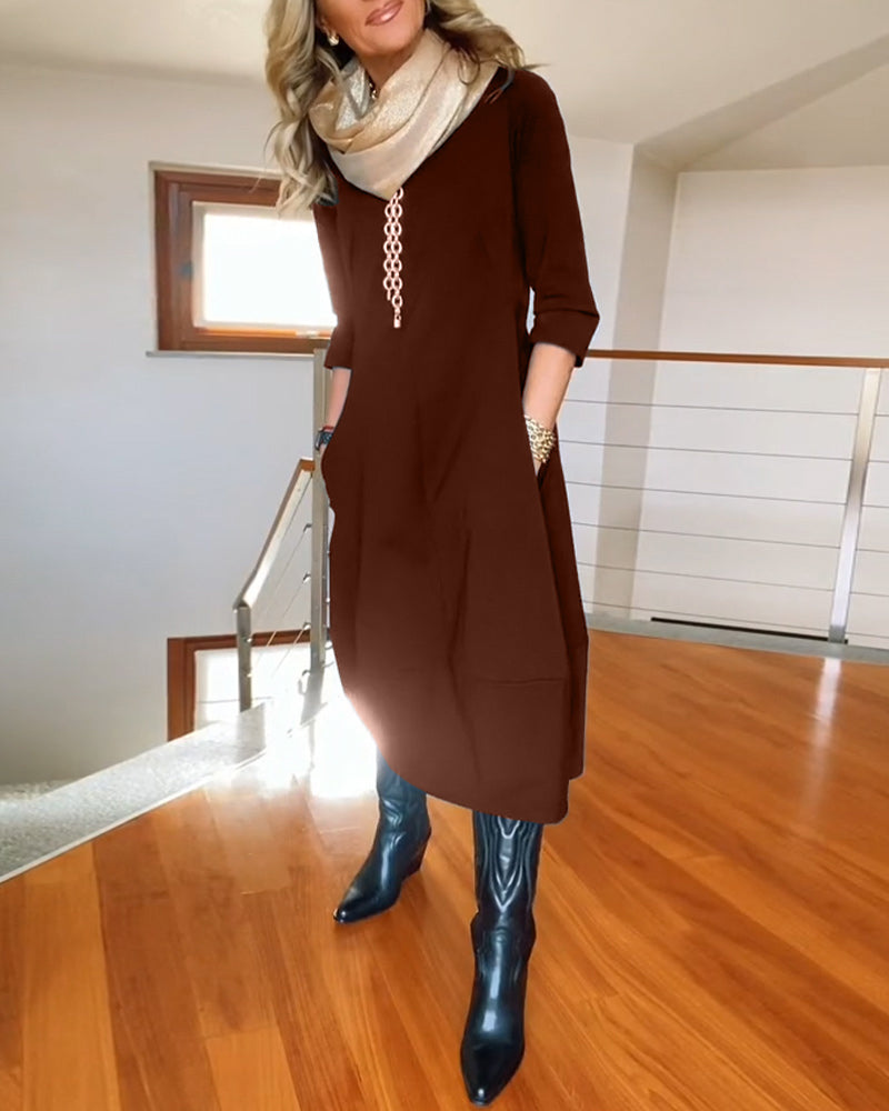 Aurenne™ | Graceful Midi Dress