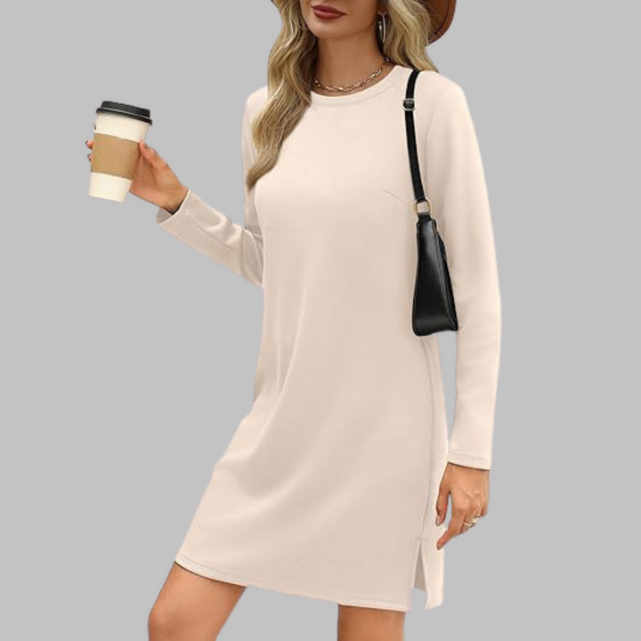 Tavira™ | Casual Long Sleeve Round Neck Mini Dress