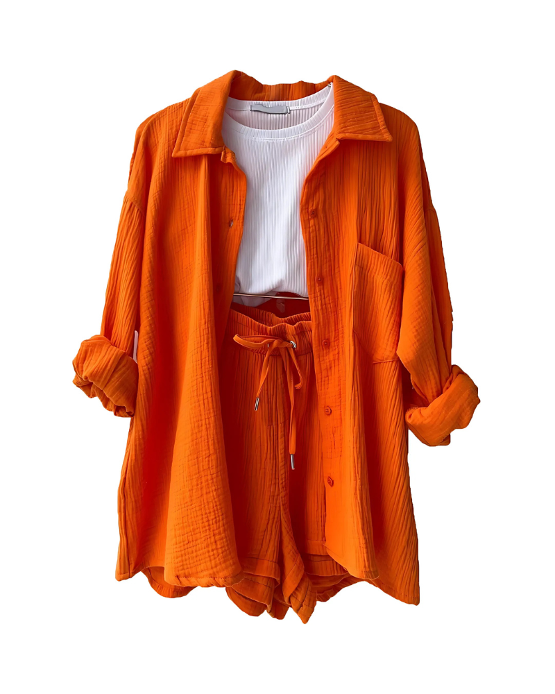 VERA™ – Modern Button-Up Shorts Set