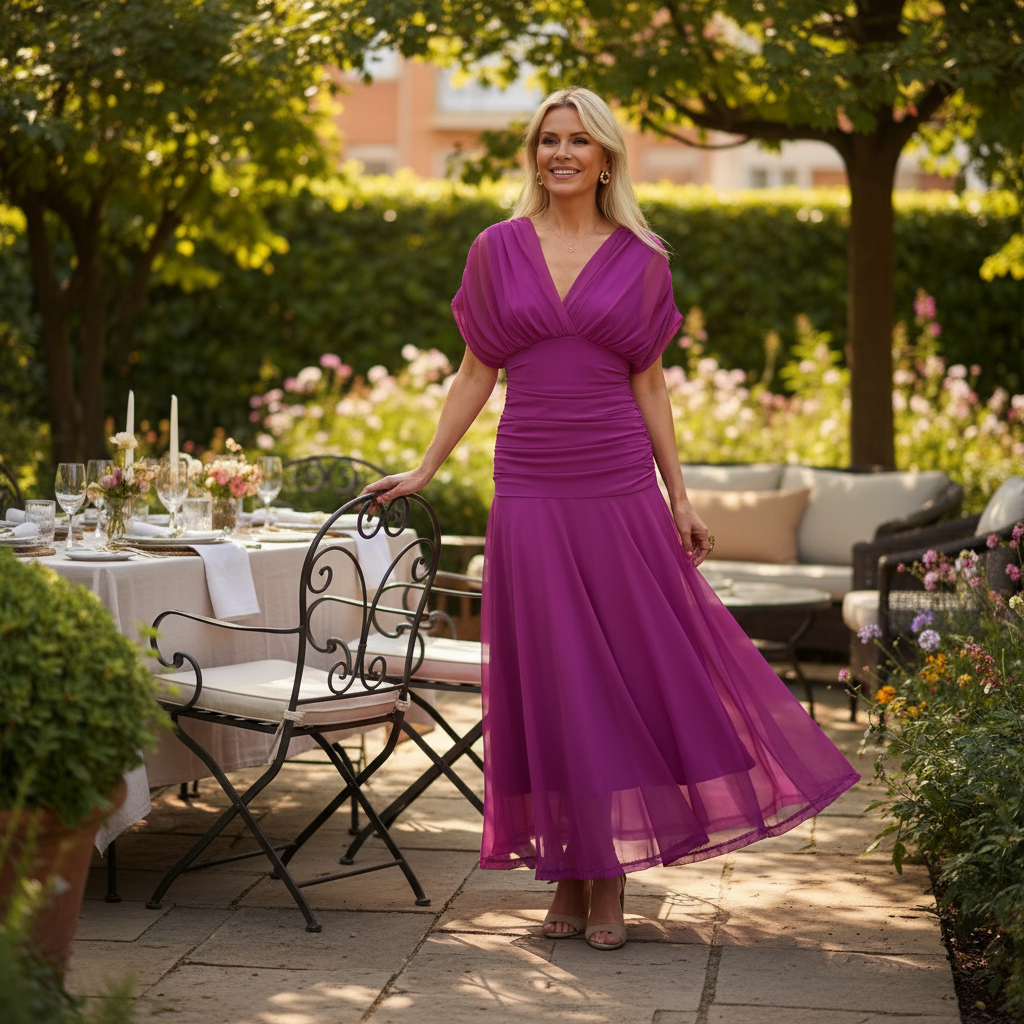Women's Elegant Mesh Boutonniere Dress