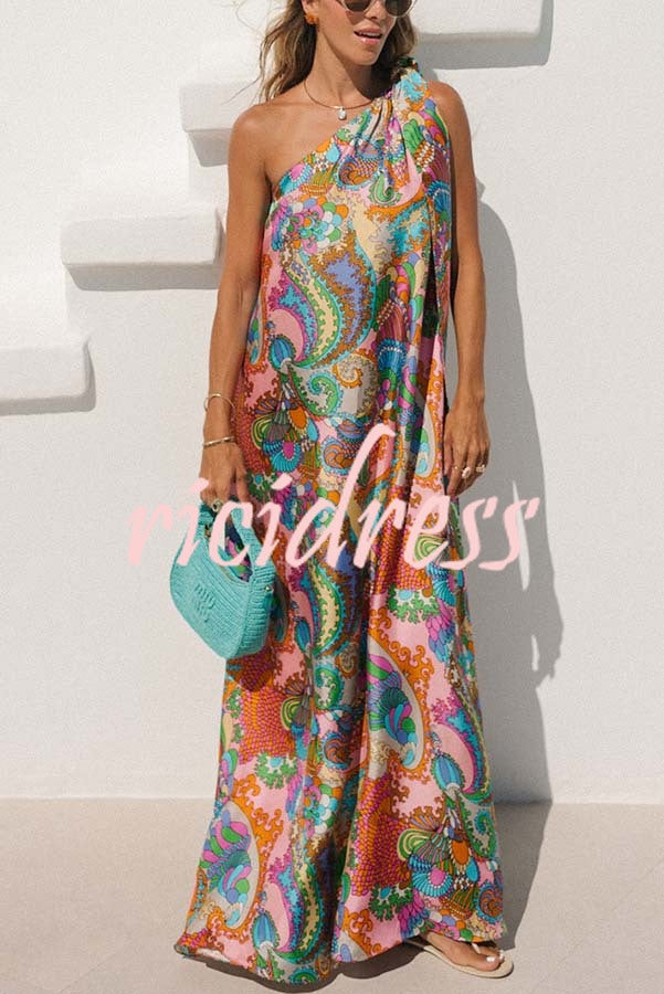 Cyorra™ | Elegant One-Shoulder Satin Maxi
