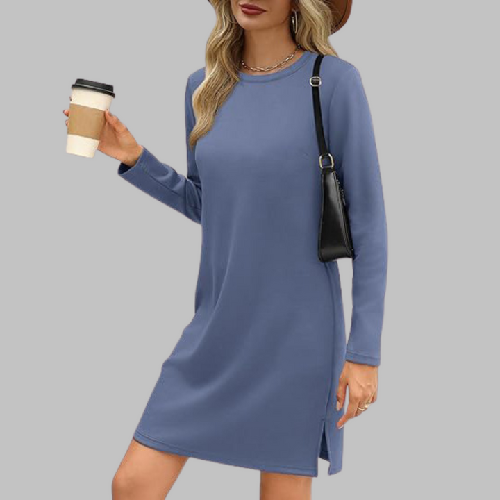 Tavira™ | Casual Long Sleeve Round Neck Mini Dress