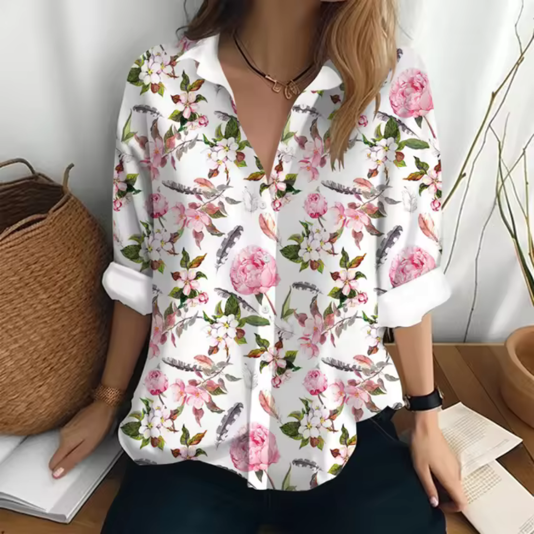 Fleur - Relaxed Floral Print Blouse
