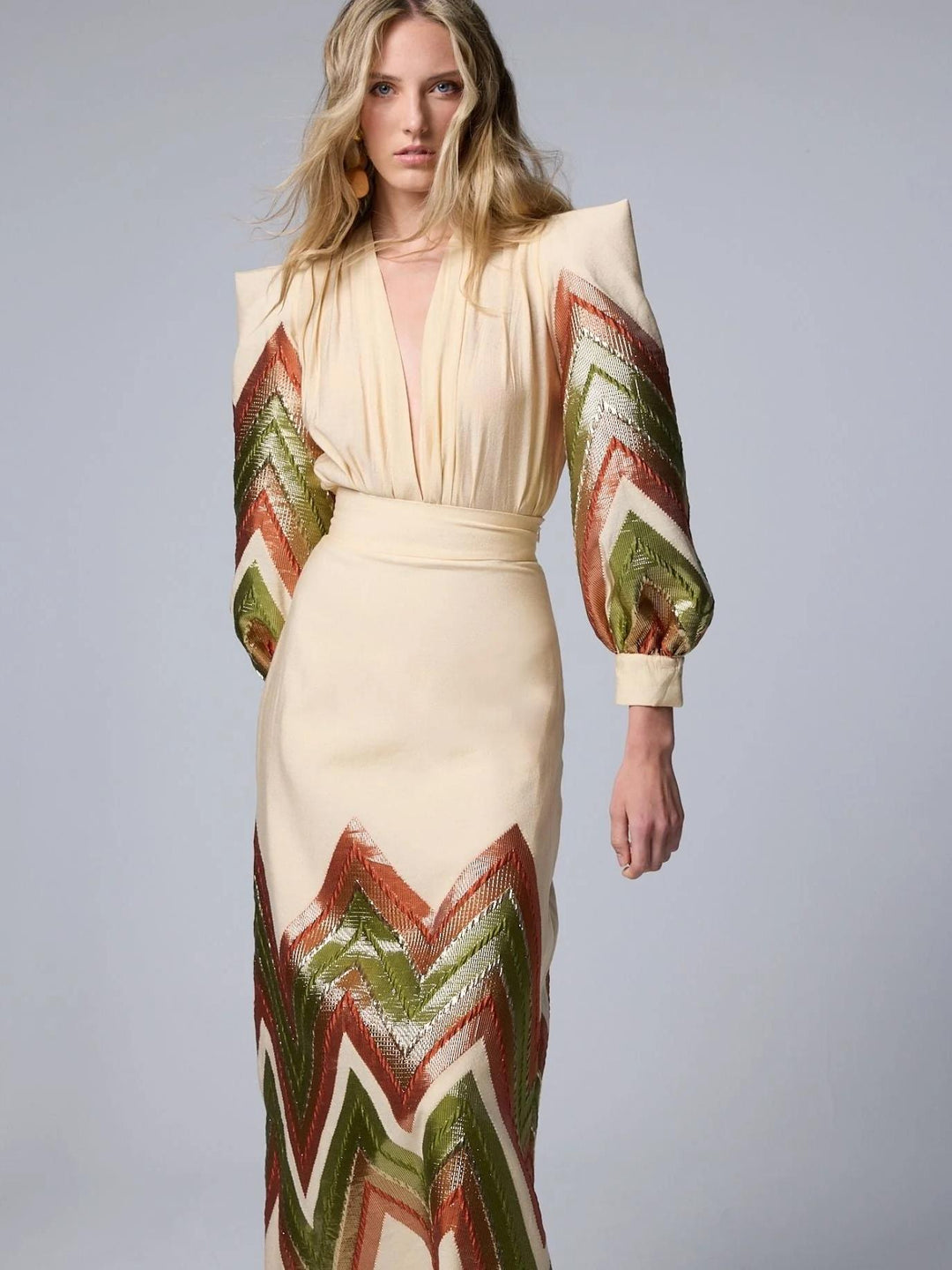 Selvaya™ | Puff Sleeves Bodysuit & Midi Skirt Set