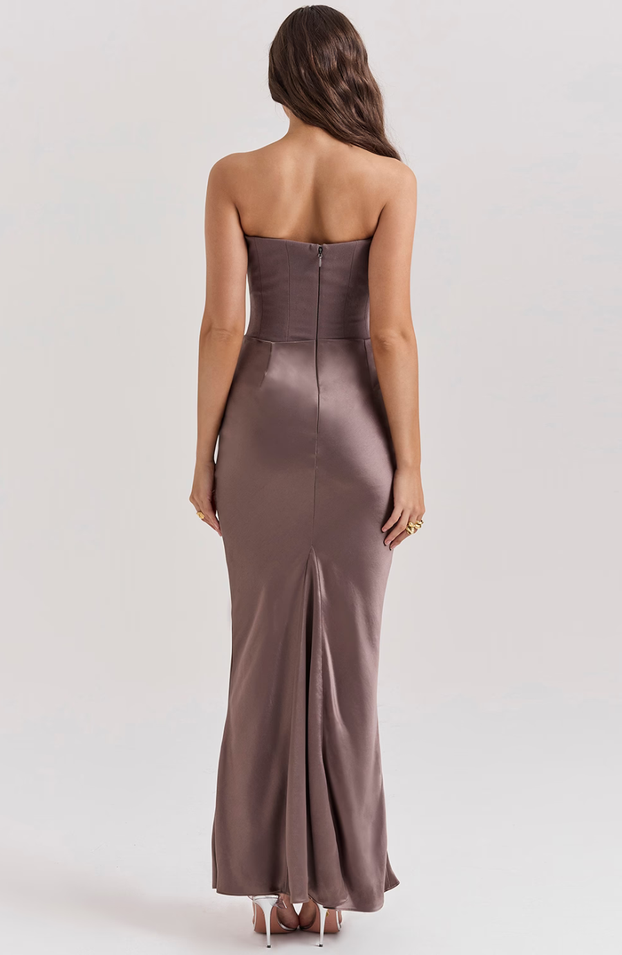 Hera - Elegant Retro Solid Color Strapless Party Dress