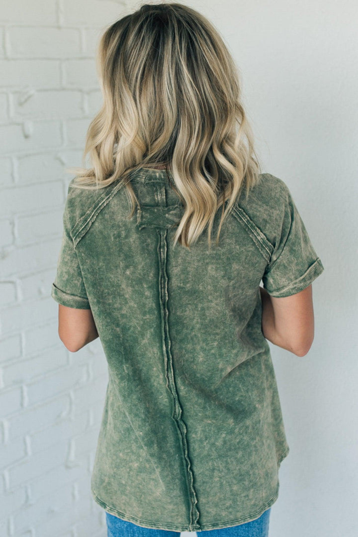 French Terry Acid Wash Top