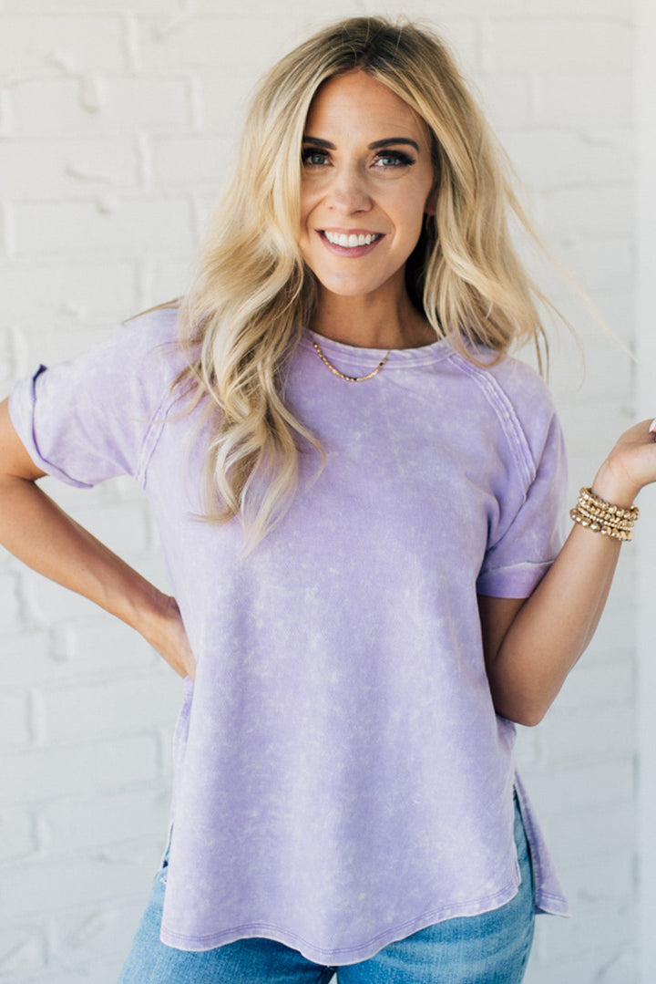 French Terry Acid Wash Top