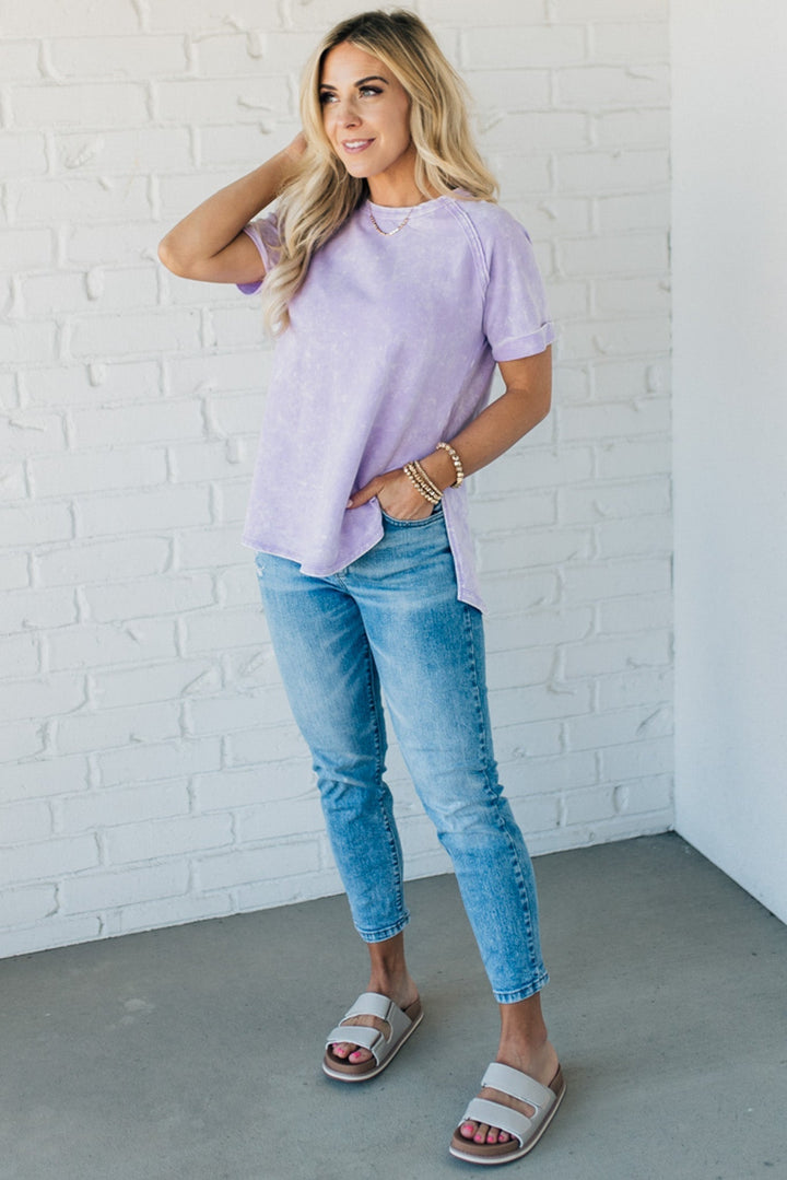 French Terry Acid Wash Top