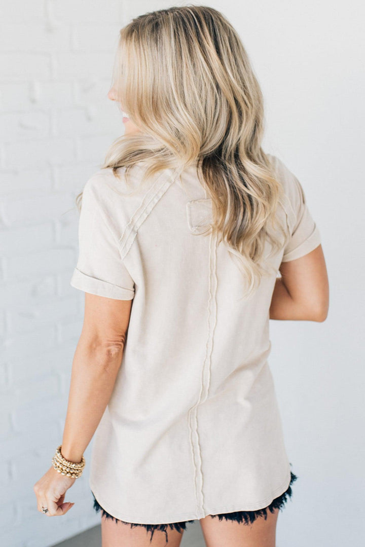 French Terry Acid Wash Top