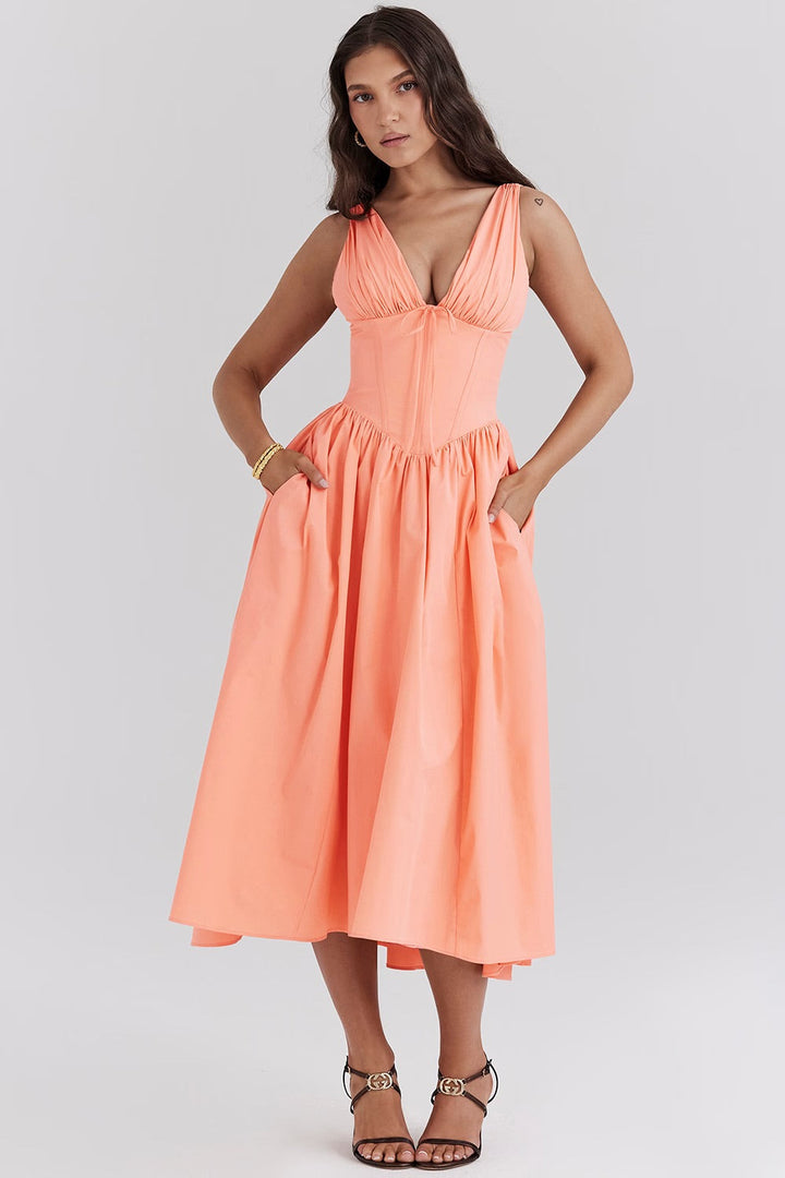 Aeliana - Elegant Flattering Summer Dress