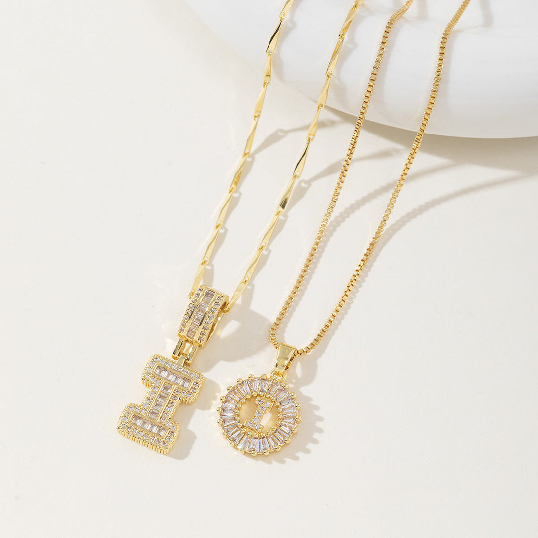 AISHA™ - Elegant 2-Pack Initial Letter Pendant Necklaces