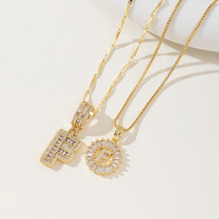 AISHA™ - Elegant 2-Pack Initial Letter Pendant Necklaces