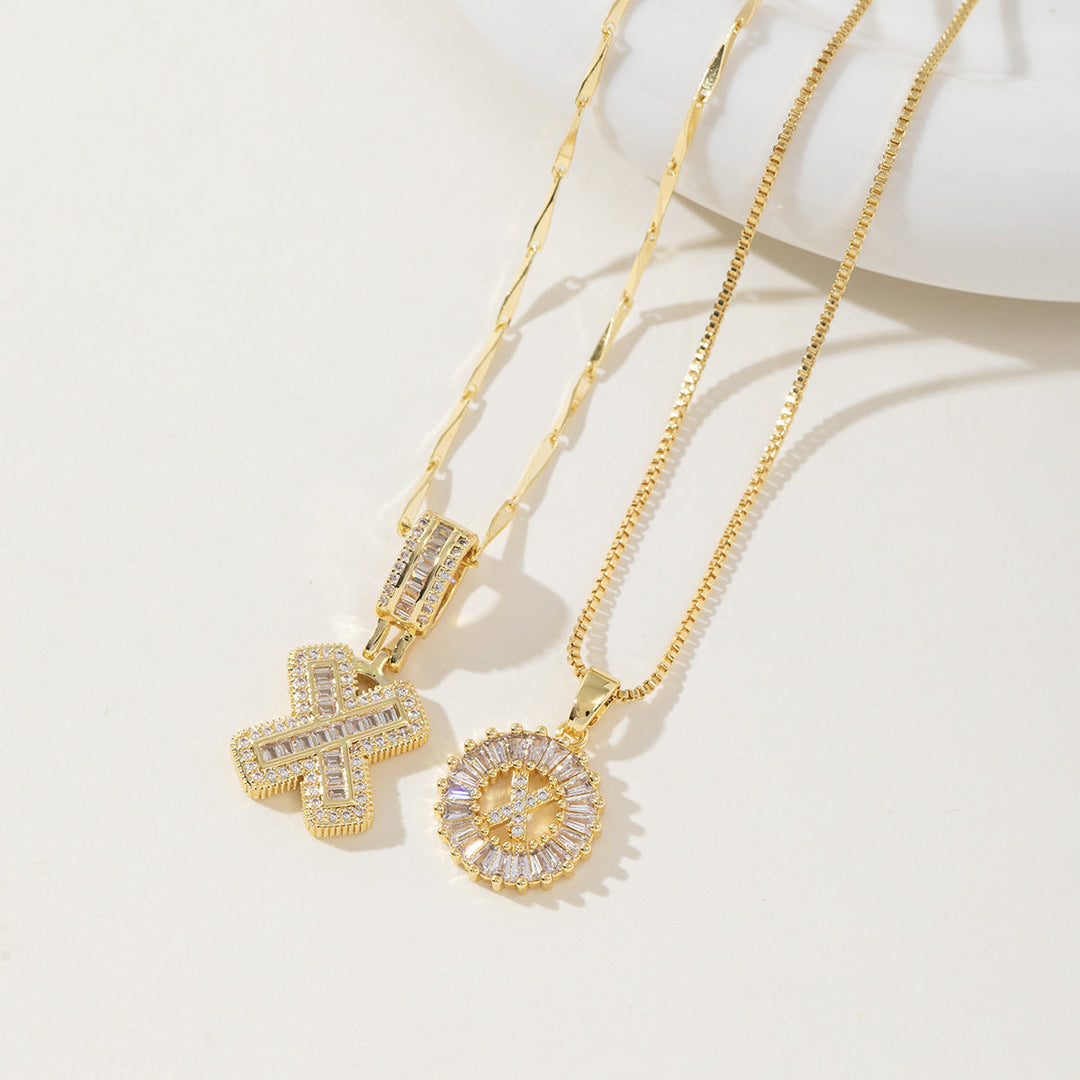 AISHA™ - Elegant 2-Pack Initial Letter Pendant Necklaces