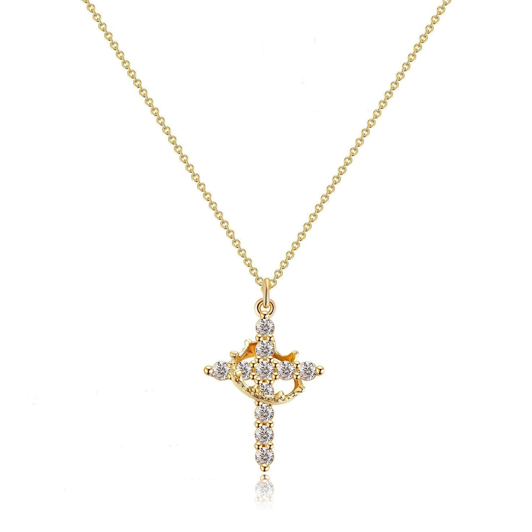CLARISSE™ – Classic Cross & Crown Necklace