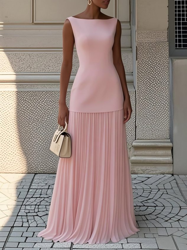 Serena™ | Refined Pleated Maxi Dress