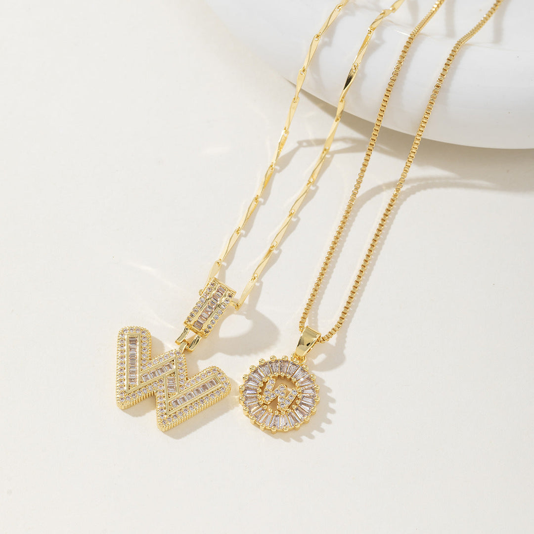 AISHA™ - Elegant 2-Pack Initial Letter Pendant Necklaces