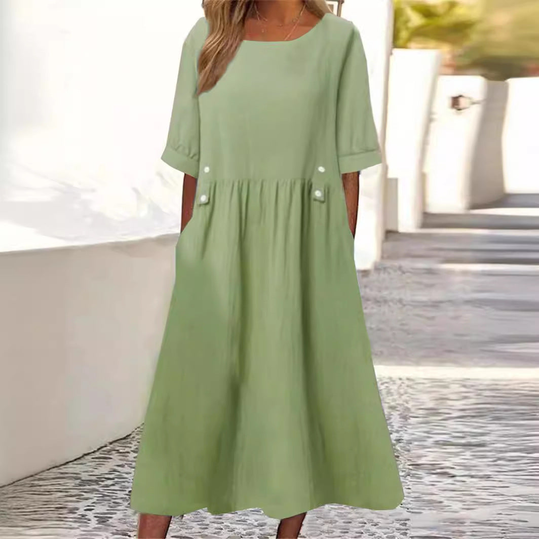 Helene - Summer Cotton-Linen Dress