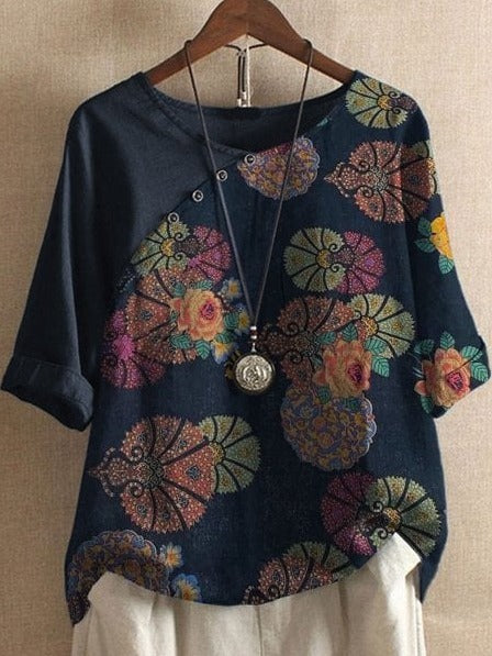 Eloise | Retro Blossom Floral Shirt