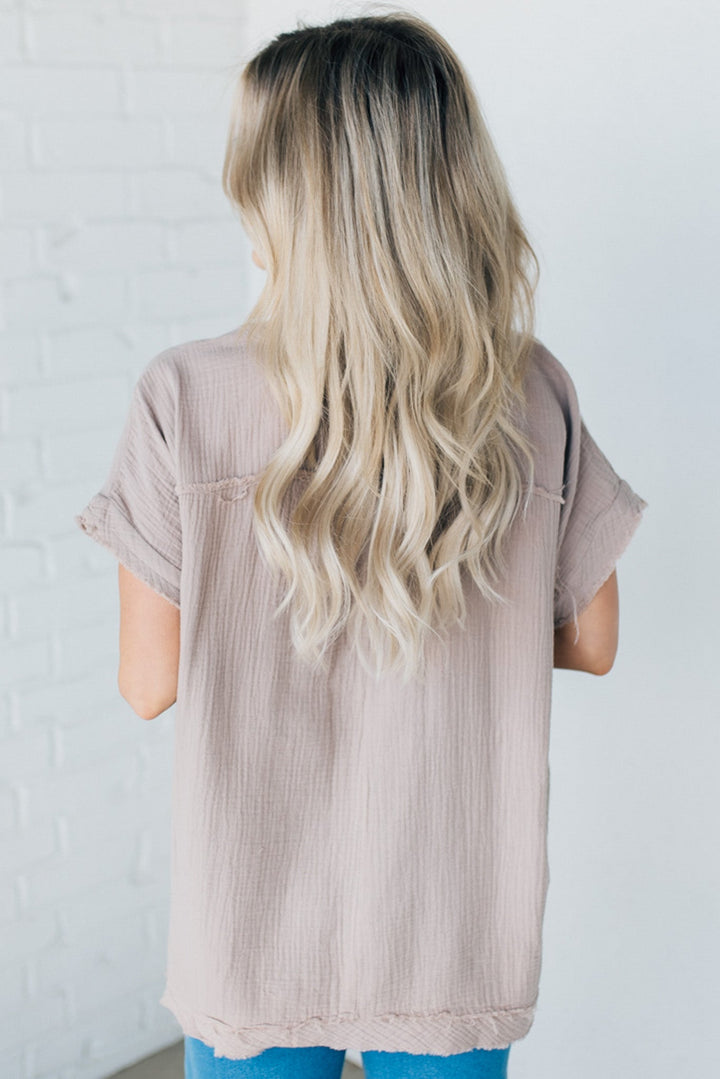 Coleen - Raw Edge Gauze Top