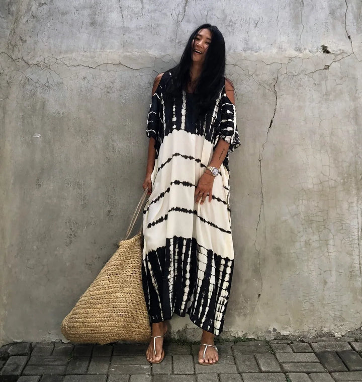 Neraya™ | Bohemian Off-Shoulder Maxi Beach Dress