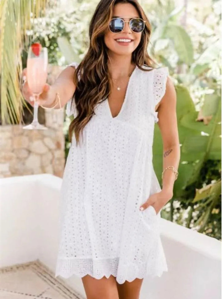 HEDY™ - ELEGANT V-NECK DRESS